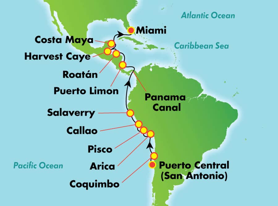 17-Day South America Explorer from Santiago to Miami: Peru, Chile & Mexico 17-Day South America Explorer from Santiago to Miami: Peru, Chile & Mexico